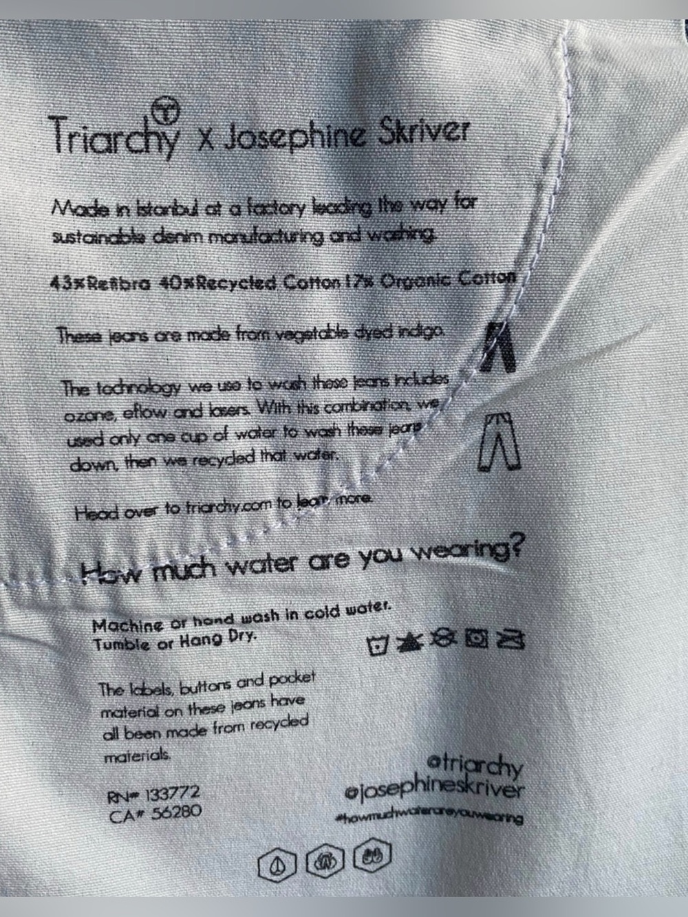 Triarchy x Josephine Skriver High Waisted Blue Jeans NWT - Picture 5 of 11
